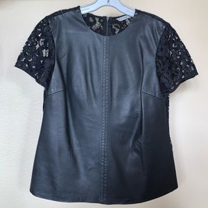Trina Turk Leather Blouse Size 10